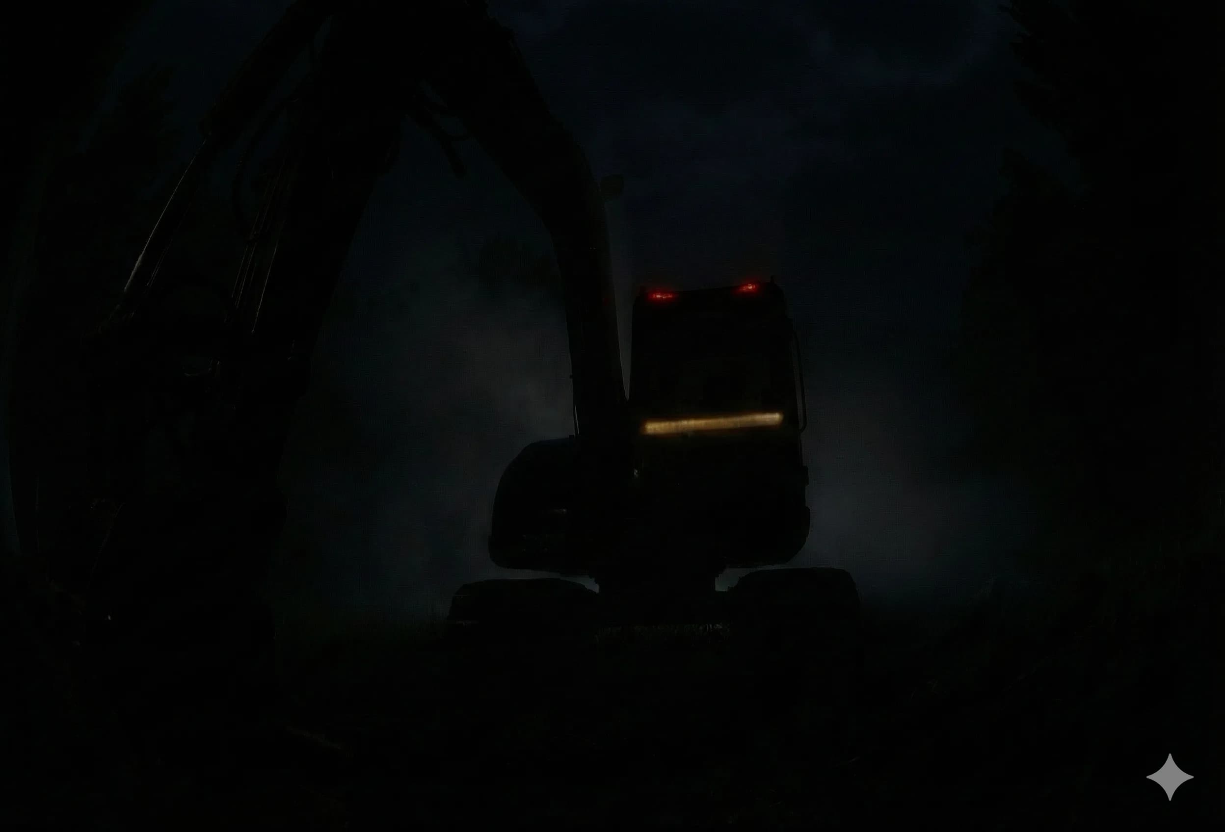 Grizzly excavator silhouette